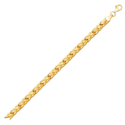14k Yellow Gold Fancy Basket Weave Line Bracelet (4.85 mm) RCJ Bracelets  CELESTIA LUXE JEWELLERS