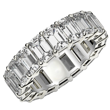 Emerald Cut Lab Grown Diamond Eternity Ring in 14k White Gold (8 cttw FG/VS2) RCJ Rings  CELESTIA LUXE JEWELLERS