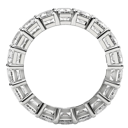 Emerald Cut Lab Grown Diamond Eternity Ring in 14k White Gold (8 cttw FG/VS2) RCJ Rings  CELESTIA LUXE JEWELLERS