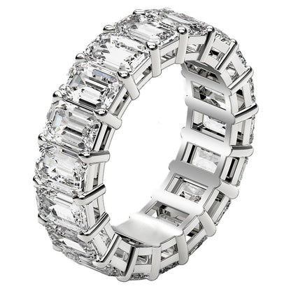 Emerald Cut Lab Grown Diamond Eternity Ring in 14k White Gold (8 cttw FG/VS2) RCJ Rings  CELESTIA LUXE JEWELLERS