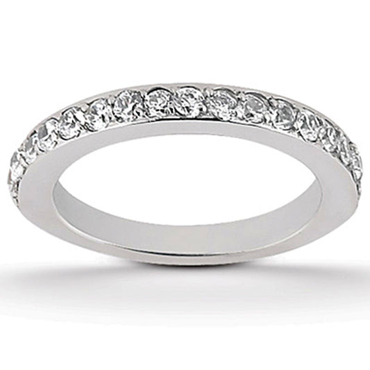 14k White Gold Pave Diamond Wedding Ring Band Set 1/2 Around RCJ Rings  CELESTIA LUXE JEWELLERS