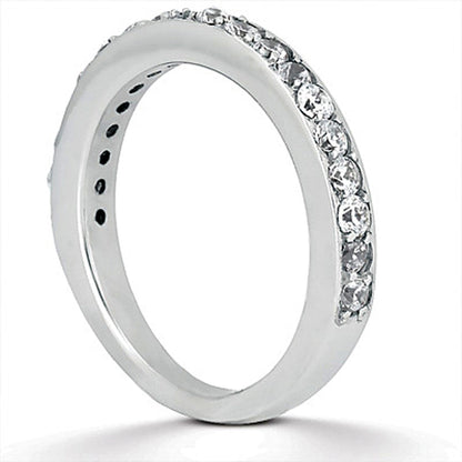 14k White Gold Pave Diamond Wedding Ring Band Set 1/2 Around RCJ Rings  CELESTIA LUXE JEWELLERS