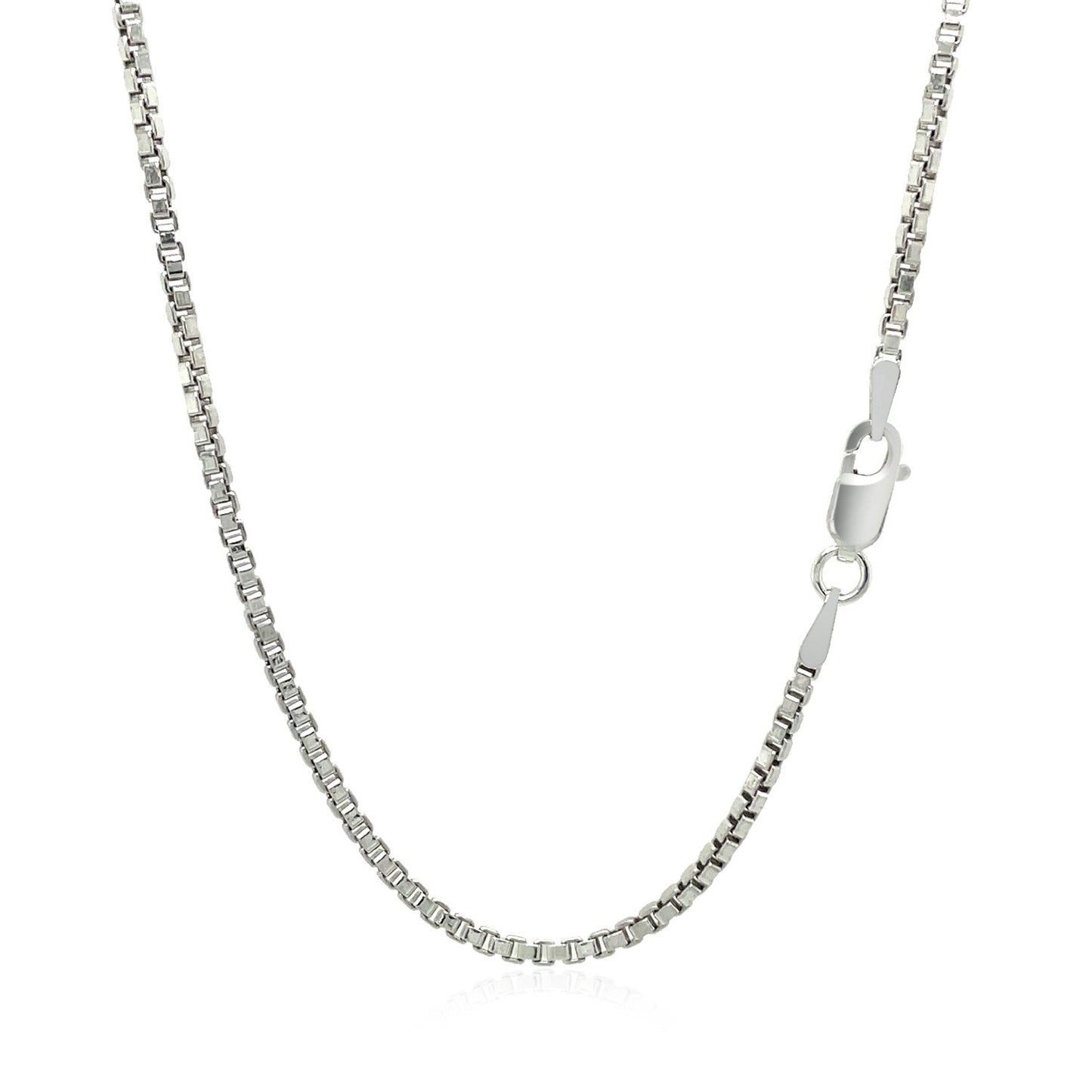Sterling Silver Rhodium Plated Box Chain (1.80 mm) RCJ Chains  CELESTIA LUXE JEWELLERS