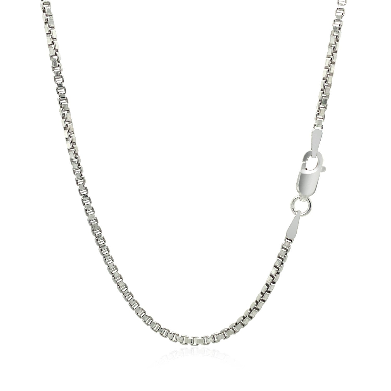 Sterling Silver Rhodium Plated Box Chain (1.80 mm) RCJ Chains  CELESTIA LUXE JEWELLERS