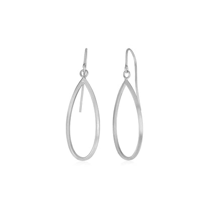 14k White Gold Earrings with Polished Open Teardrop Dangles RCJ Earrings  CELESTIA LUXE JEWELLERS