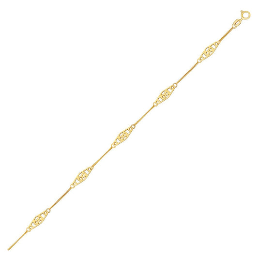 14k Yellow Gold Infinity Ankle Bracelet RCJ Bracelets  CELESTIA LUXE JEWELLERS