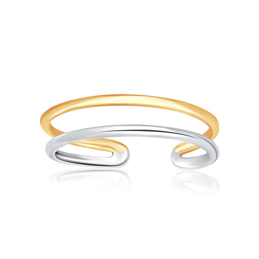 14k Two-Tone Gold Toe Ring with a Fancy Open Wire Style RCJ Toe Rings  CELESTIA LUXE JEWELLERS