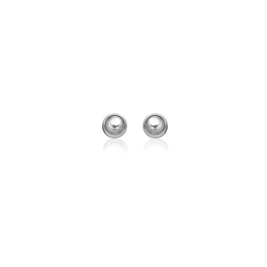 14k White Gold Classic Round Stud Earrings (6mm) RCJ Earrings  CELESTIA LUXE JEWELLERS