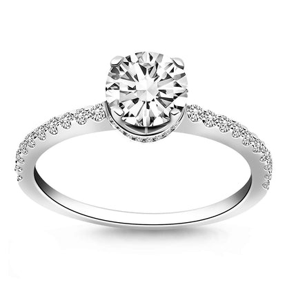 14k White Gold Diamond Collar Engagement Ring RCJ Rings  CELESTIA LUXE JEWELLERS