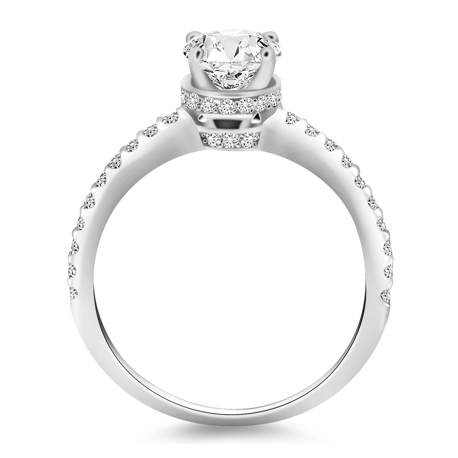 14k White Gold Diamond Collar Engagement Ring RCJ Rings  CELESTIA LUXE JEWELLERS