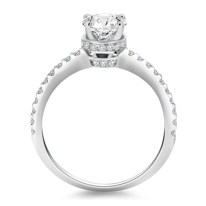 14k White Gold Diamond Collar Engagement Ring RCJ Rings  CELESTIA LUXE JEWELLERS