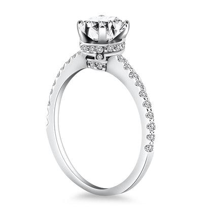 14k White Gold Diamond Collar Engagement Ring RCJ Rings  CELESTIA LUXE JEWELLERS