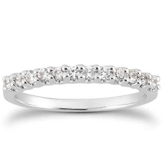 14k White Gold Fancy U Setting Shared Prong Diamond Wedding Ring Band RCJ Rings  CELESTIA LUXE JEWELLERS