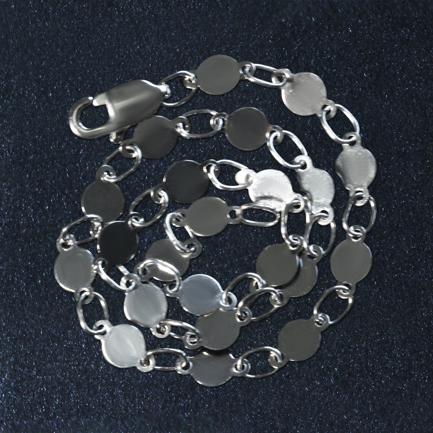 14k White Gold Bracelet with Polished Circles (4.00 mm) RCJ Bracelets  CELESTIA LUXE JEWELLERS