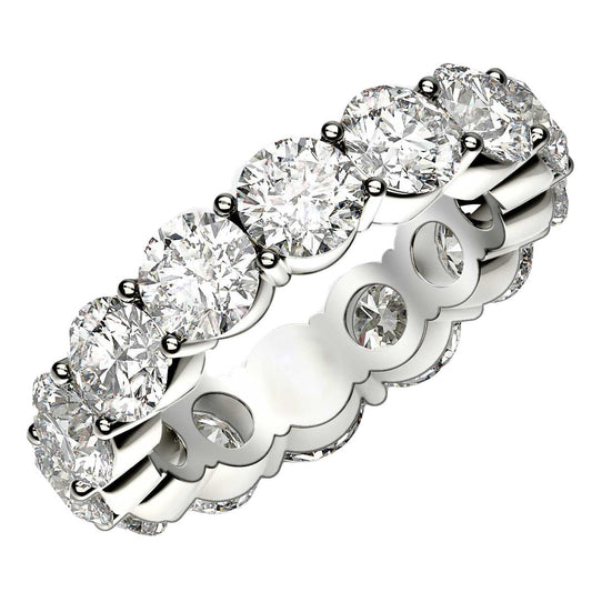 Round Cut Lab Grown Diamond Eternity Ring in 14k White Gold (6 cttw FG/VS2) RCJ Rings  CELESTIA LUXE JEWELLERS