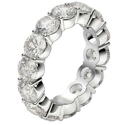 Round Cut Lab Grown Diamond Eternity Ring in 14k White Gold (6 cttw FG/VS2) RCJ Rings  CELESTIA LUXE JEWELLERS