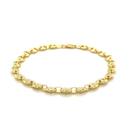 14k Yellow Gold Puffed Mariner Link Bracelet (4.70 mm) RCJ Bracelets  CELESTIA LUXE JEWELLERS