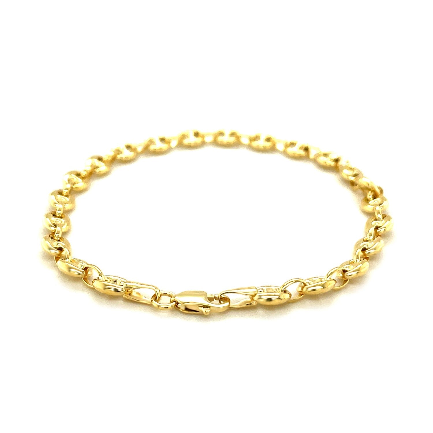 14k Yellow Gold Puffed Mariner Link Bracelet (4.70 mm) RCJ Bracelets  CELESTIA LUXE JEWELLERS