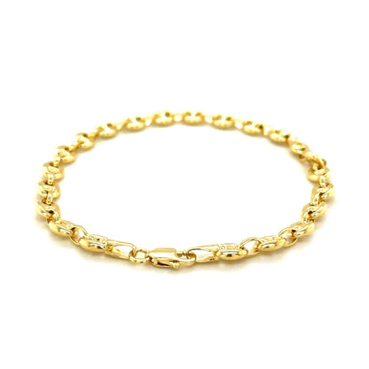 14k Yellow Gold Puffed Mariner Link Bracelet (4.70 mm) RCJ Bracelets  CELESTIA LUXE JEWELLERS