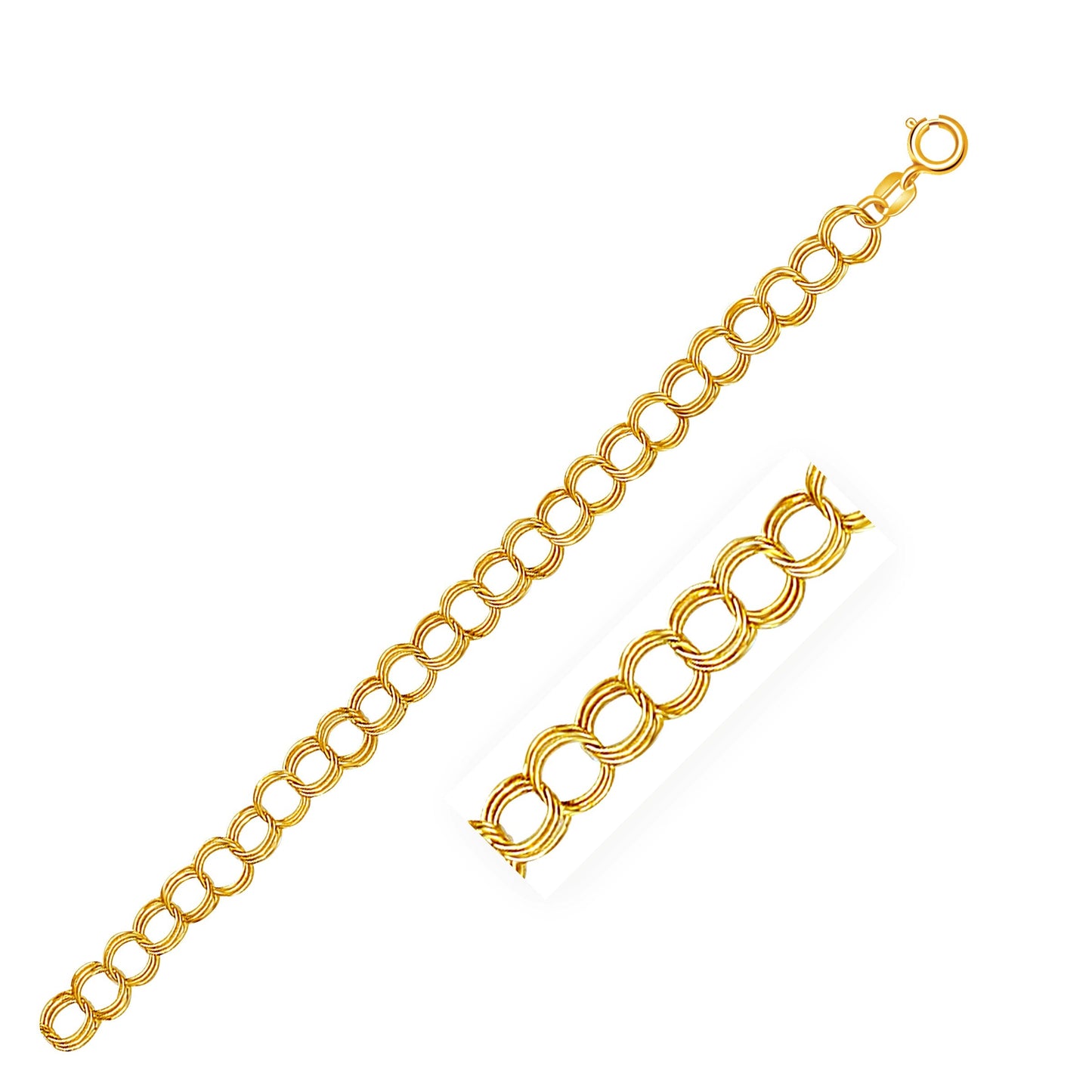 14k Yellow Gold Triple Link Charm Bracelet (5.00 mm) RCJ Bracelets  CELESTIA LUXE JEWELLERS