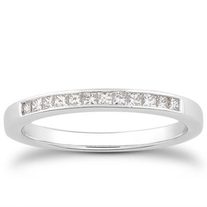 14k White Gold Channel Set Princess Diamond Wedding Ring Band RCJ Rings  CELESTIA LUXE JEWELLERS
