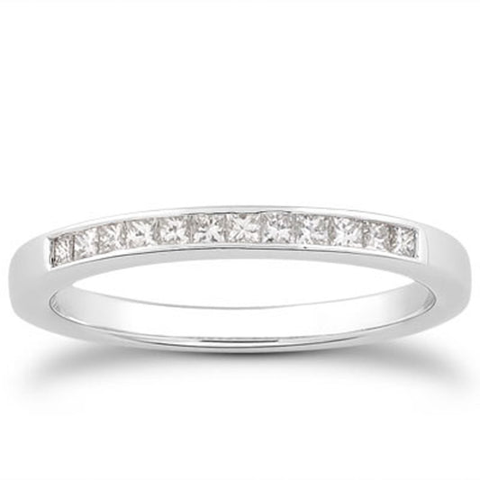 14k White Gold Channel Set Princess Diamond Wedding Ring Band RCJ Rings  CELESTIA LUXE JEWELLERS