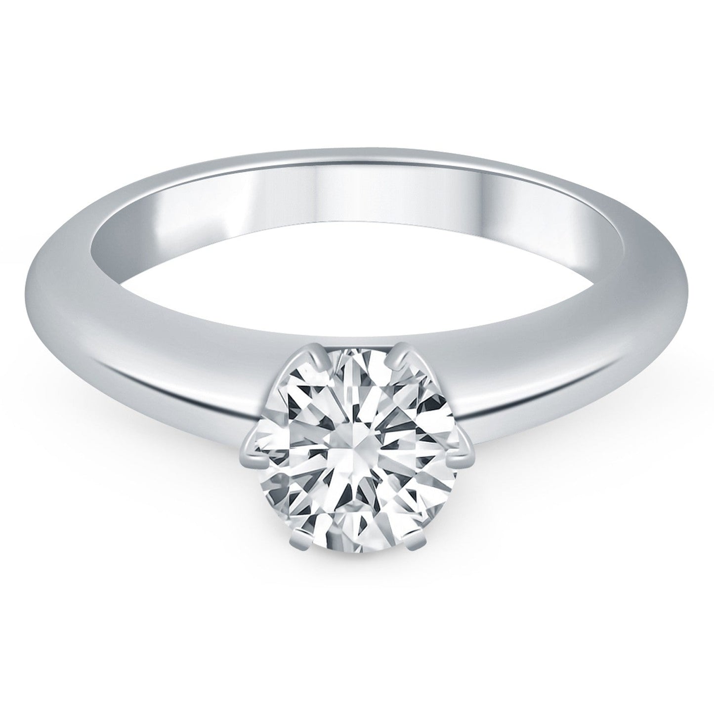 14k White Gold Solitaire Cathedral Engagement Ring RCJ Rings  CELESTIA LUXE JEWELLERS