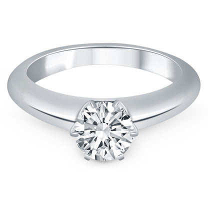 14k White Gold Solitaire Cathedral Engagement Ring RCJ Rings  CELESTIA LUXE JEWELLERS