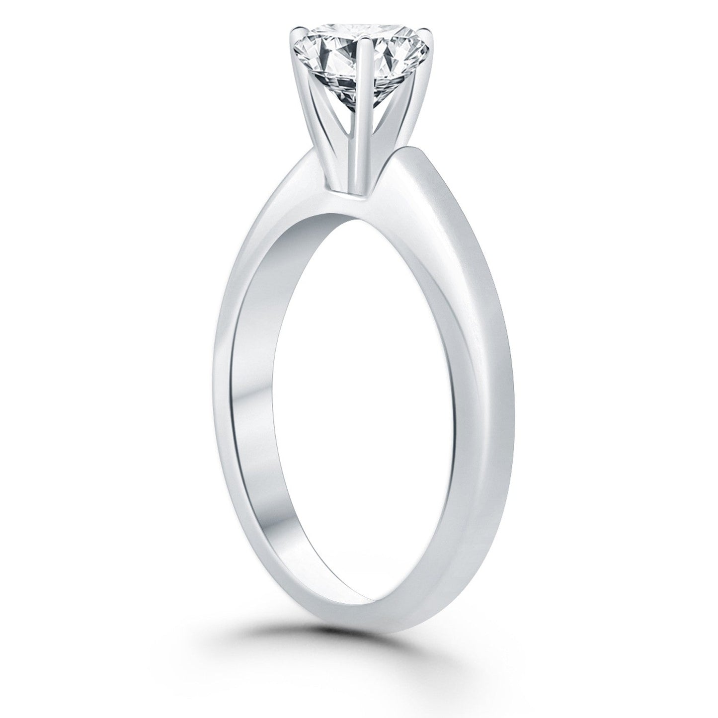 14k White Gold Solitaire Cathedral Engagement Ring RCJ Rings  CELESTIA LUXE JEWELLERS