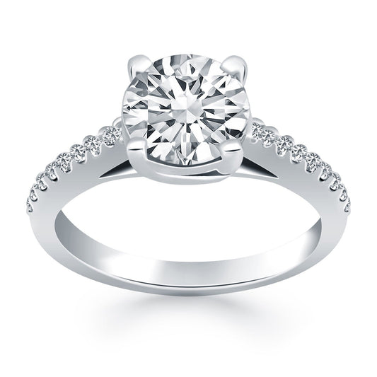 14k White Gold Trellis Diamond Engagement Ring RCJ Rings  CELESTIA LUXE JEWELLERS