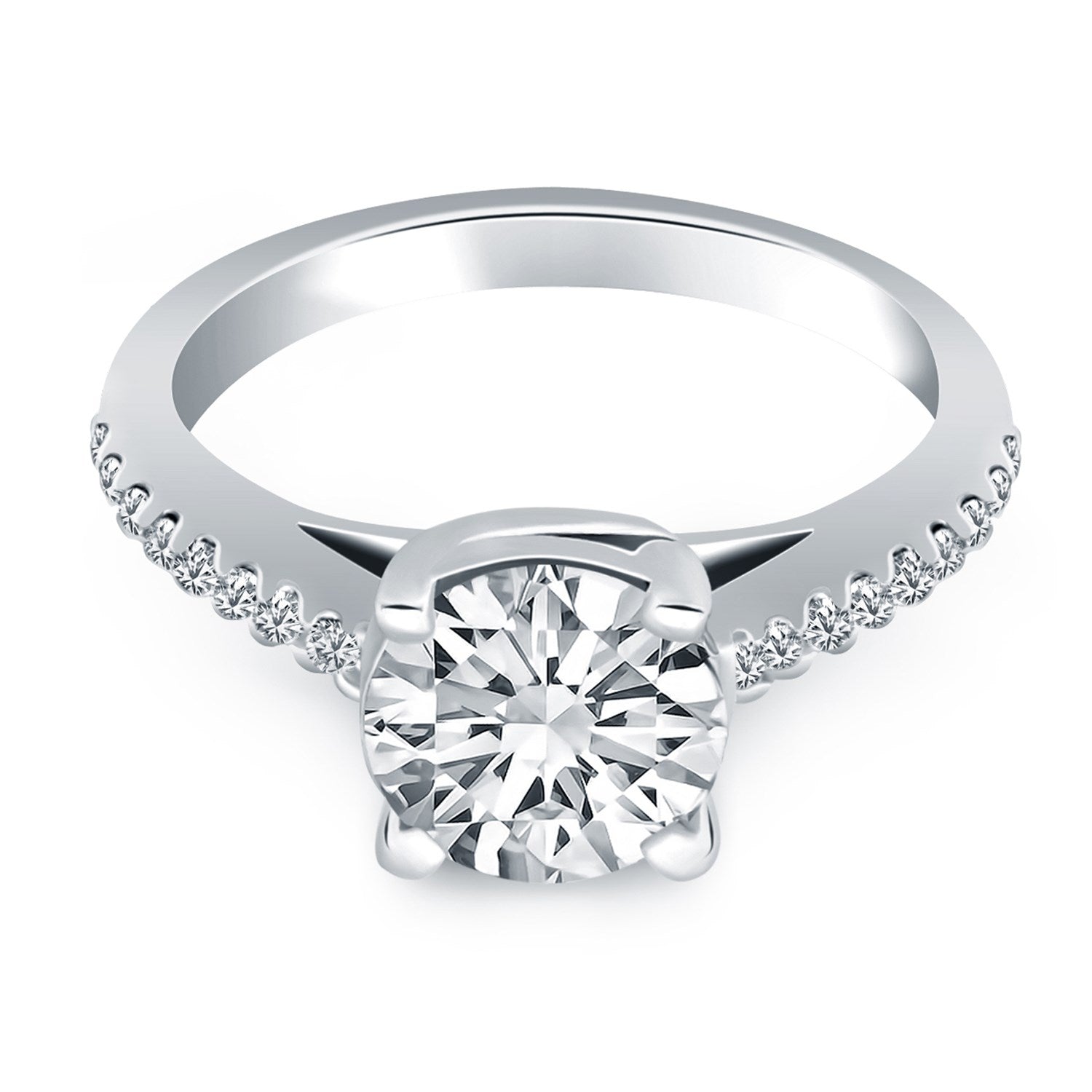 14k White Gold Trellis Diamond Engagement Ring RCJ Rings  CELESTIA LUXE JEWELLERS