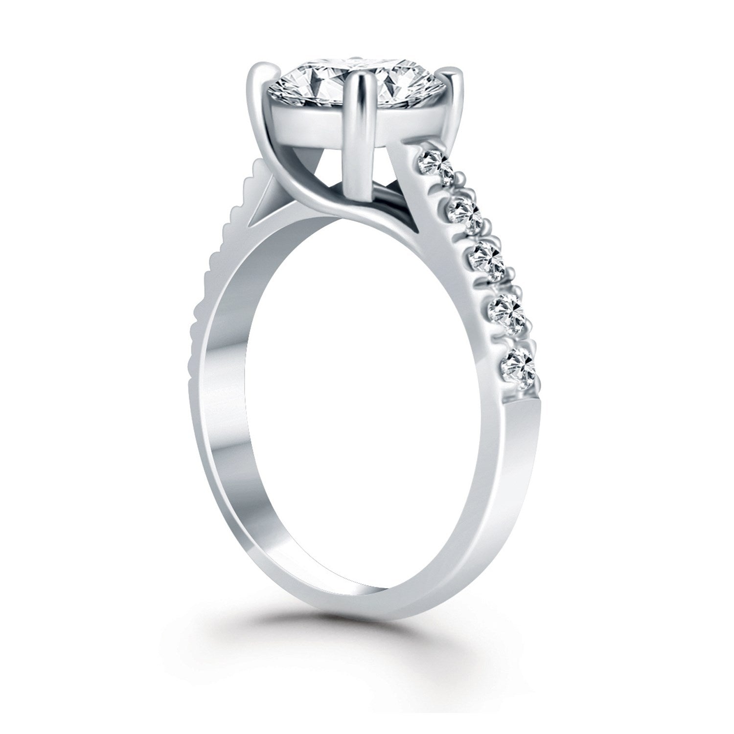 14k White Gold Trellis Diamond Engagement Ring RCJ Rings  CELESTIA LUXE JEWELLERS
