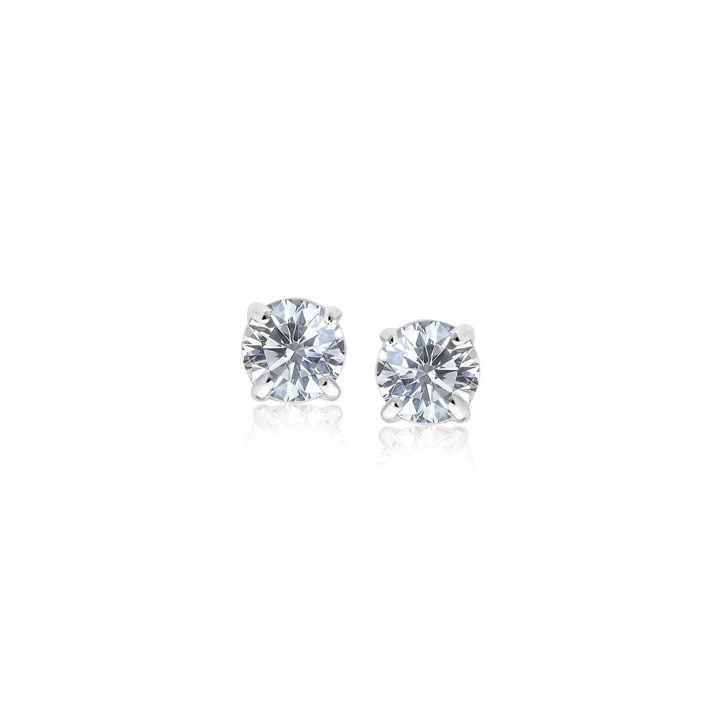 Sterling Silver Faceted White Cubic Zirconia Stud Earrings(3mm) RCJ Earrings  CELESTIA LUXE JEWELLERS