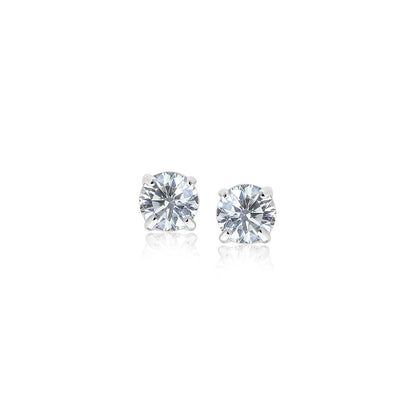 Sterling Silver Faceted White Cubic Zirconia Stud Earrings(3mm) RCJ Earrings  CELESTIA LUXE JEWELLERS