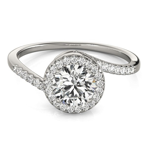 14k White Gold Halo Design Bypass Round Diamond Engagement Ring (5/8 cttw) RCJ Rings  CELESTIA LUXE JEWELLERS