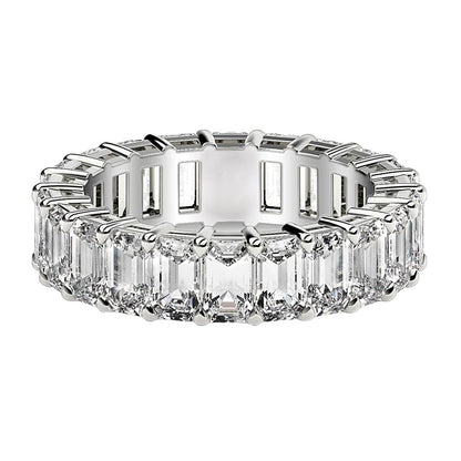 Emerald Cut Lab Grown Diamond Eternity Ring in 14k White Gold (5 cttw FG/VS2) RCJ Rings  CELESTIA LUXE JEWELLERS