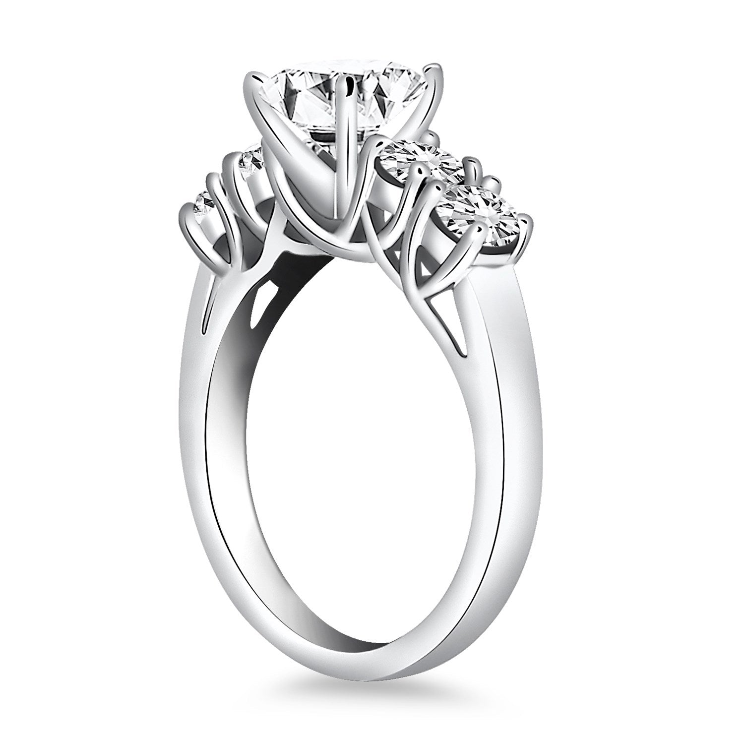 14k White Gold Five Stone Diamond Trellis Engagement Ring RCJ Rings  CELESTIA LUXE JEWELLERS