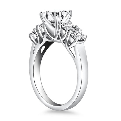 14k White Gold Five Stone Diamond Trellis Engagement Ring RCJ Rings  CELESTIA LUXE JEWELLERS