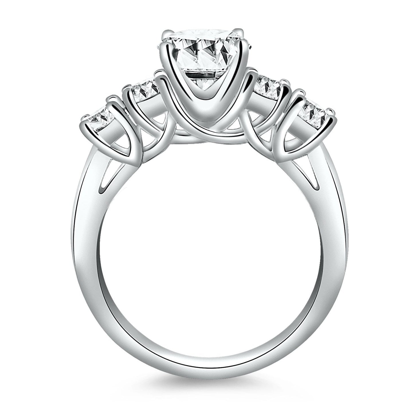 14k White Gold Five Stone Diamond Trellis Engagement Ring RCJ Rings  CELESTIA LUXE JEWELLERS