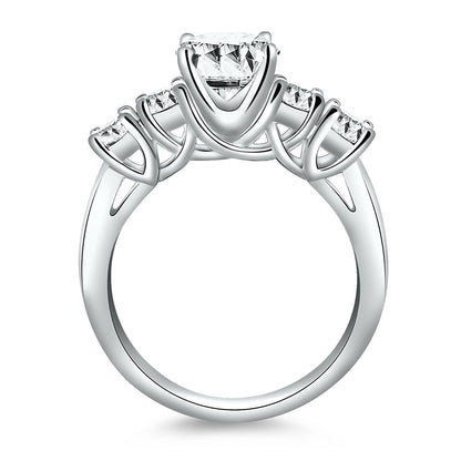 14k White Gold Five Stone Diamond Trellis Engagement Ring RCJ Rings  CELESTIA LUXE JEWELLERS
