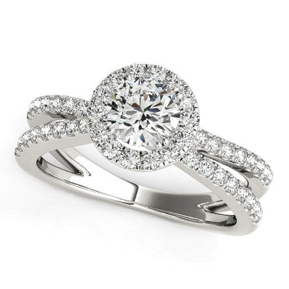 14k White Gold Diamond Engagement Ring with Split Shank Design (1 1/2 cttw) RCJ Rings  CELESTIA LUXE JEWELLERS