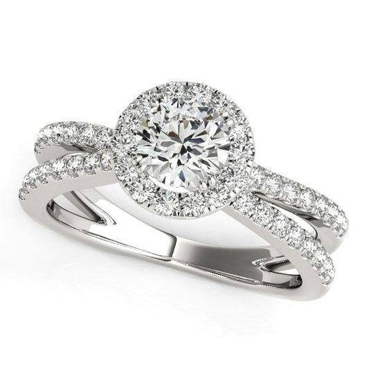 14k White Gold Diamond Engagement Ring with Split Shank Design (1 1/2 cttw) RCJ Rings  CELESTIA LUXE JEWELLERS