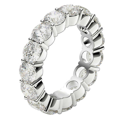 Round Cut Lab Grown Diamond Eternity Ring in 14k White Gold (5 cttw FG/VS2) RCJ Rings  CELESTIA LUXE JEWELLERS