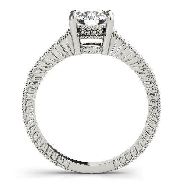14k White Gold Round Antique Style Diamond Engagement Ring (1 1/8 cttw) RCJ Rings  CELESTIA LUXE JEWELLERS