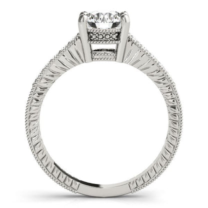 14k White Gold Round Antique Style Diamond Engagement Ring (1 1/8 cttw) RCJ Rings  CELESTIA LUXE JEWELLERS