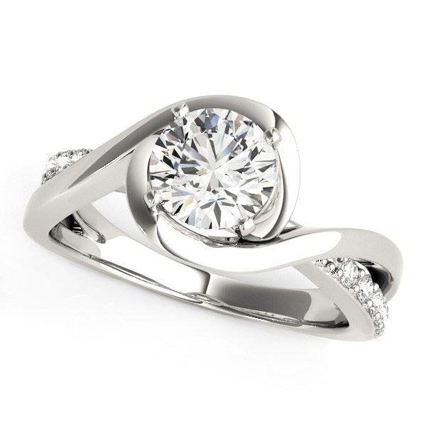 14k White Gold Split Band Round Bypass Diamond Engagement Ring (1 1/8 cttw) RCJ Rings  CELESTIA LUXE JEWELLERS