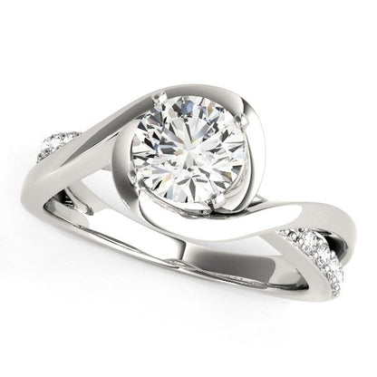 14k White Gold Split Band Round Bypass Diamond Engagement Ring (1 1/8 cttw) RCJ Rings  CELESTIA LUXE JEWELLERS