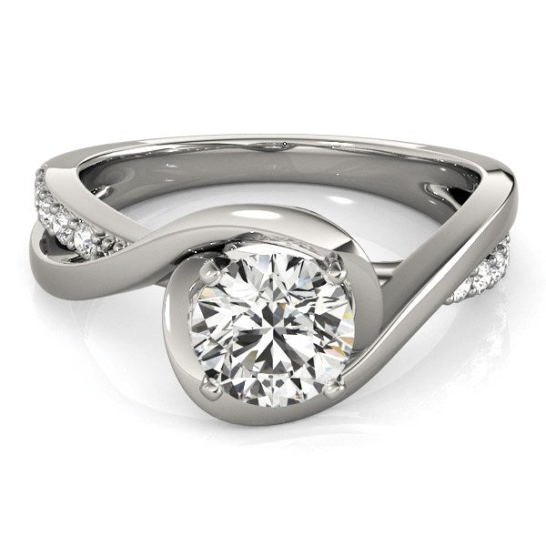 14k White Gold Split Band Round Bypass Diamond Engagement Ring (1 1/8 cttw) RCJ Rings  CELESTIA LUXE JEWELLERS