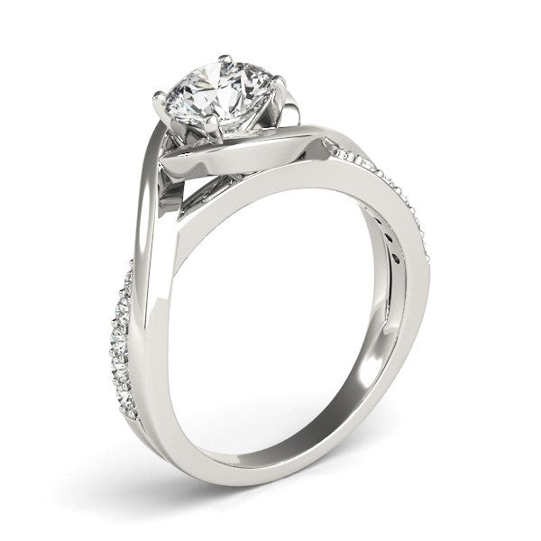 14k White Gold Split Band Round Bypass Diamond Engagement Ring (1 1/8 cttw) RCJ Rings  CELESTIA LUXE JEWELLERS