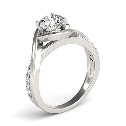 14k White Gold Split Band Round Bypass Diamond Engagement Ring (1 1/8 cttw) RCJ Rings  CELESTIA LUXE JEWELLERS